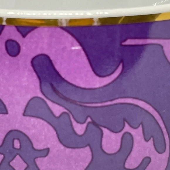 Starbucks 2004 Purple Tapestry Damask  Brocade Gold Rim Coffee Cup - Picture 9 of 9